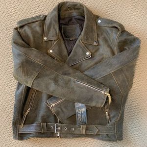Men’s BONUS Leather Motorcycle / Biker Jacket